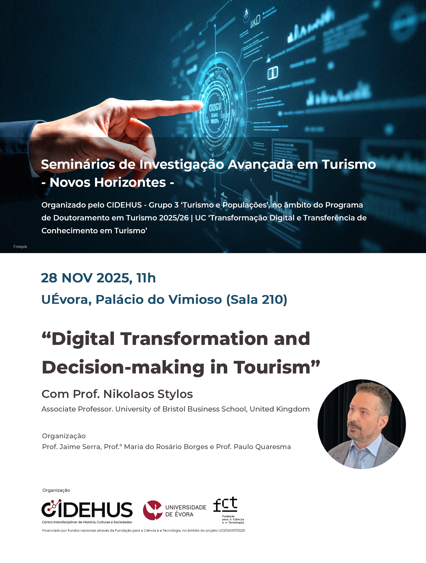 Cartaz_Seminários de Turismo_Nikolaos Stylos