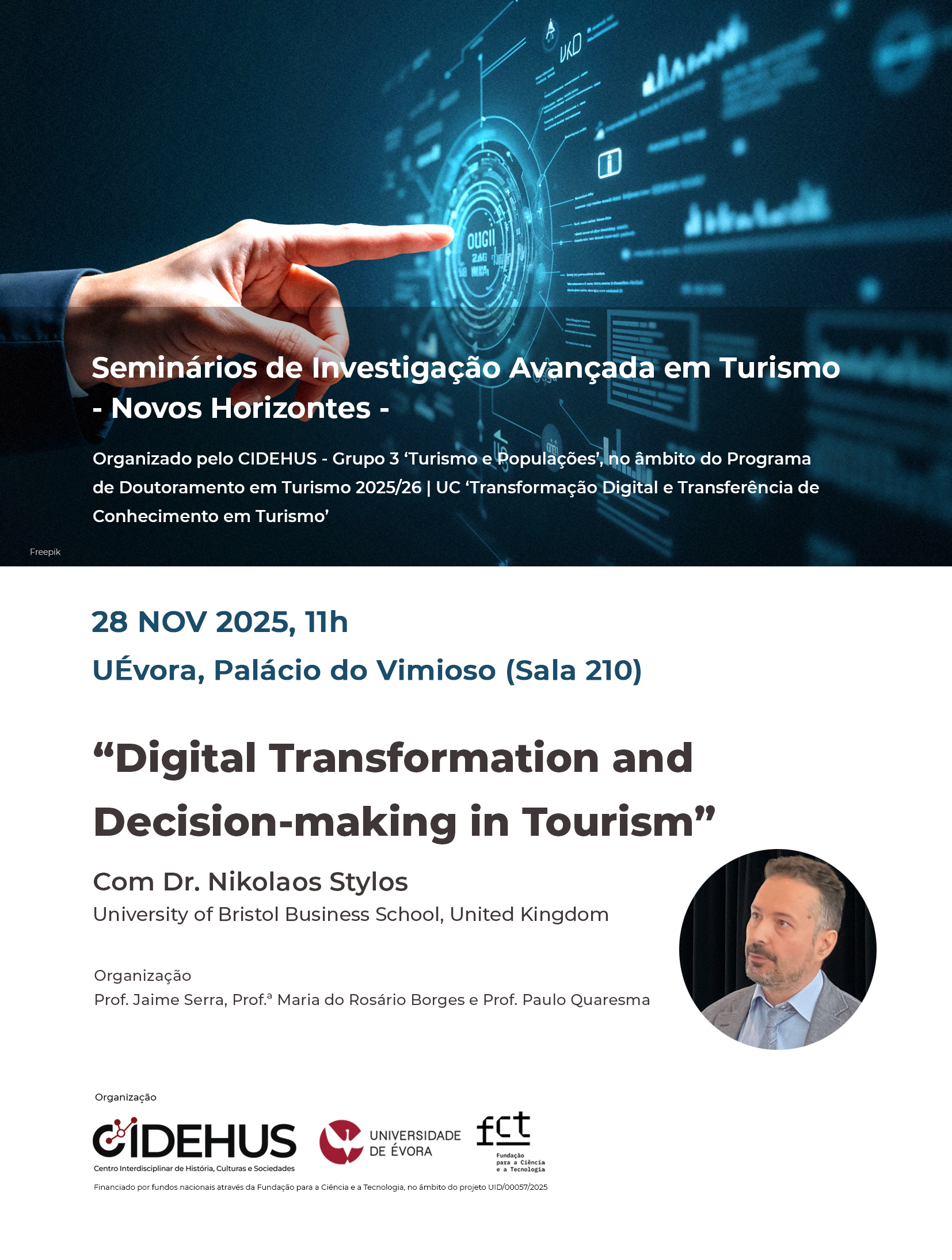 Cartaz_Seminários de Turismo_Nikolaos Stylos