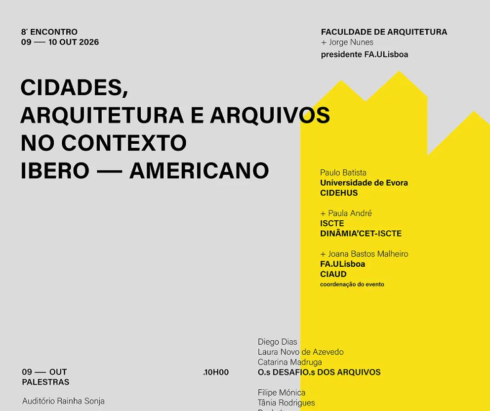 8º Encontro “Cidades, Arquitetura e Arquivos no Contexto Ibero-Americano”
